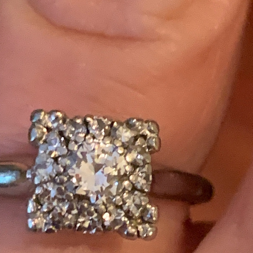 SOLD Vintage18 k Antique Jabel Diamond Ring Sz 7.5